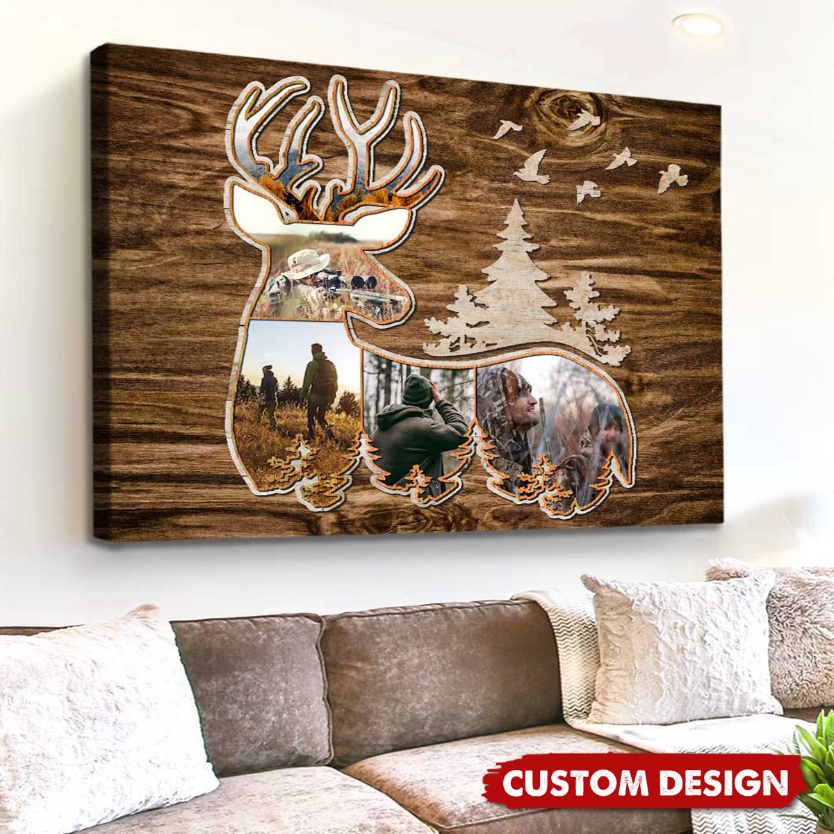 Personalized Deer Photo Collage Poster, Hunting Gifts For Deer Hunters