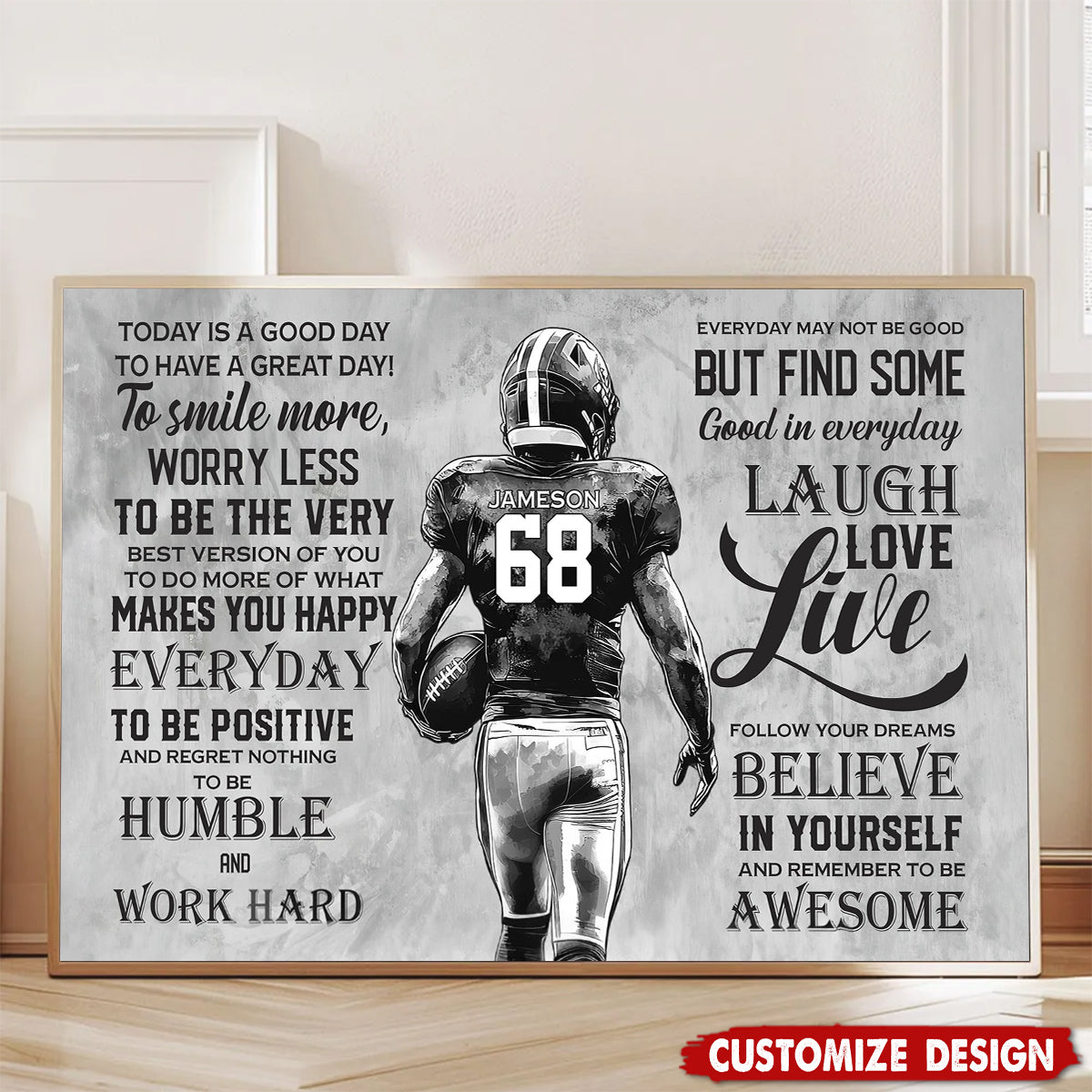 Today Is A Good Day-Motivational Personalized Football Boy-Gift For Football Lovers