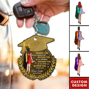 Behind You All Your Memories Graduation Gift Personalized Acrylic Keychain