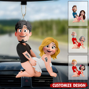 Naughty Personalized Couple Car Ornament - Gifts For Couple