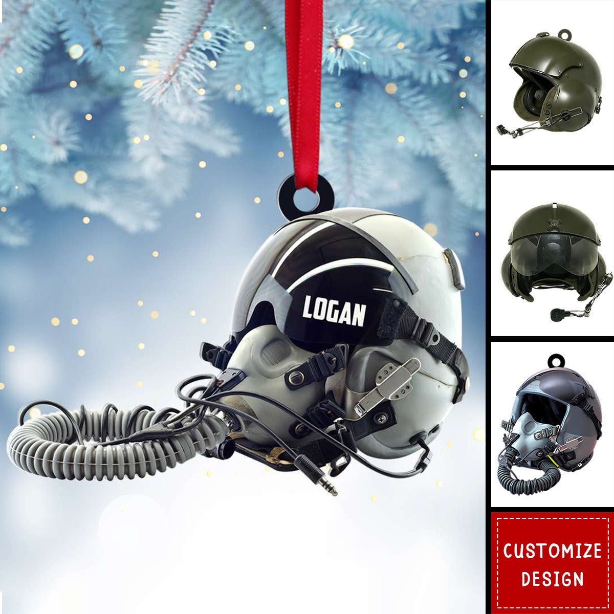 2024 New Release Personalized Military Flight Helmet Ornament