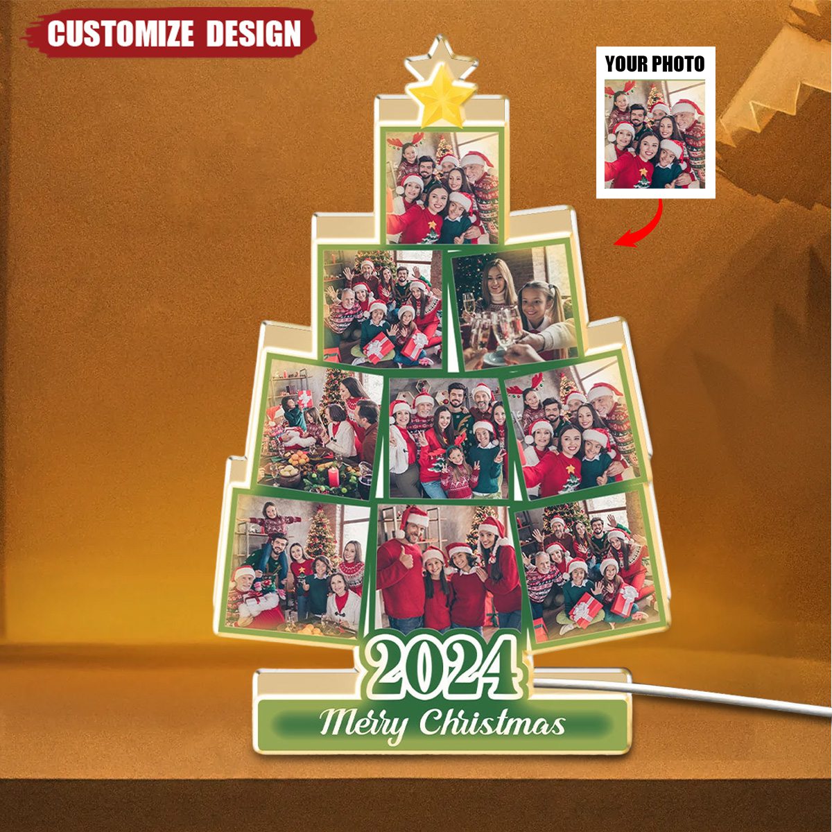 Custom Photo Christmas Tree - Personalized Light Box - 2024 New Release