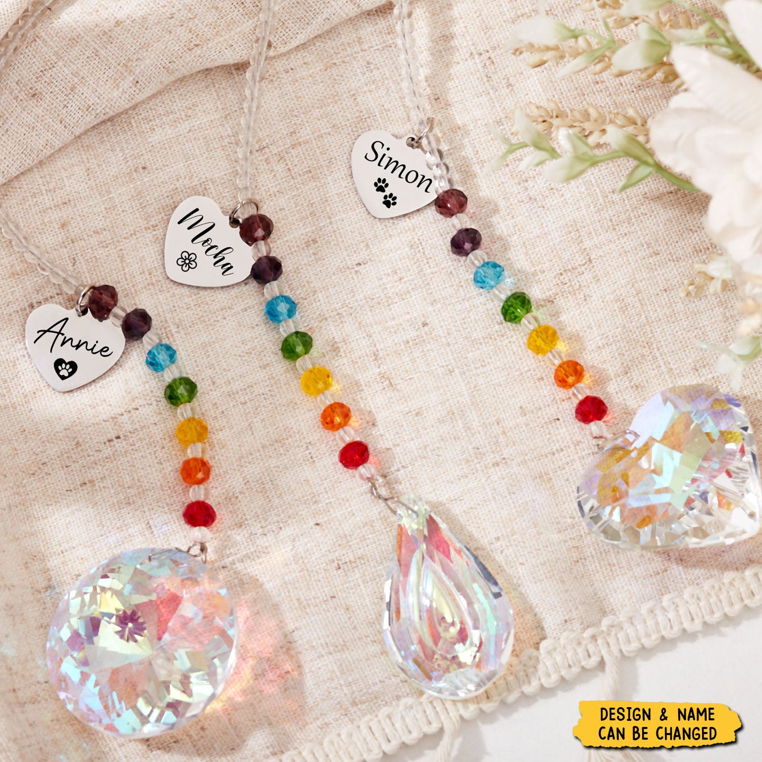 Rainbow Bridge Pet Sun Catcher - Personalized Pet Memorial Gift for Dog/Cat Remembrance