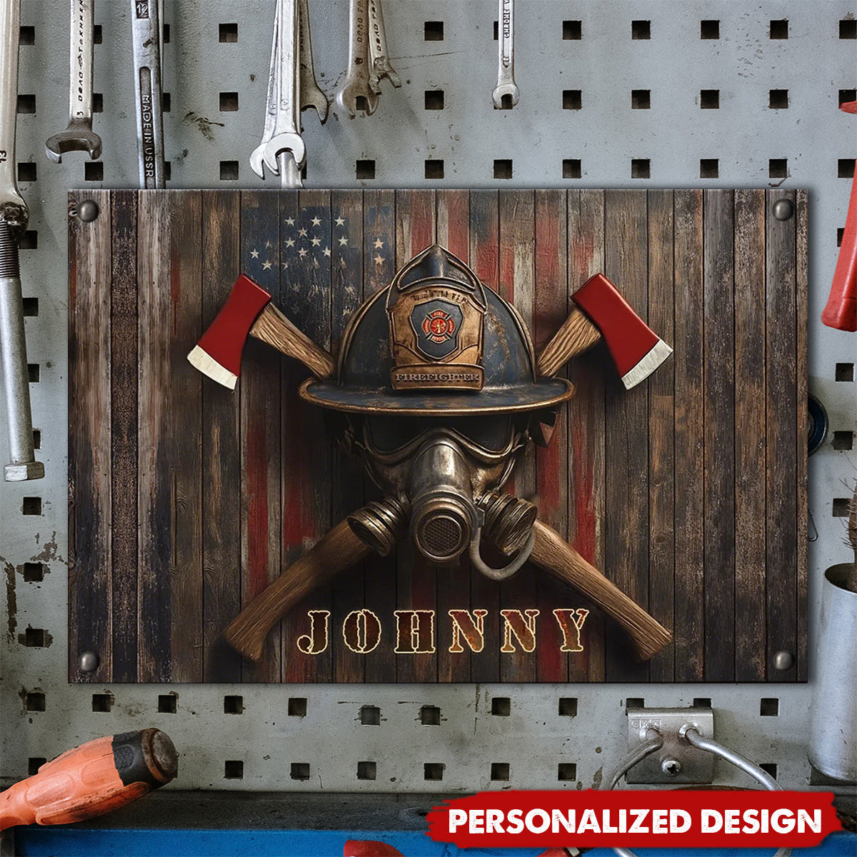 Firefighter's Honor Emblem-Personalized Metal Sign