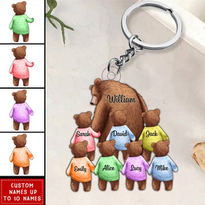 Happy Father‘s Day/Mother's Day To Amazing Daddy/Grandpa/ Mom/Grandma Bear Personalized Acrylic Keychain