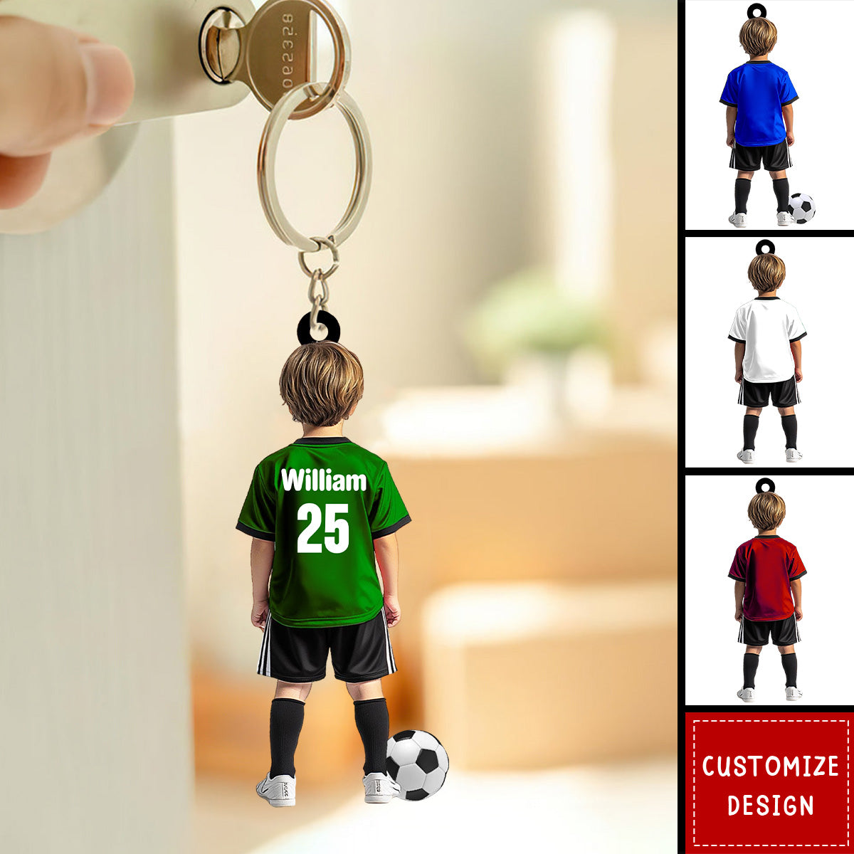 Personalized Kid Soccer Player Keychain-Gift For Soccer Young Lovers - 2025 New Release
