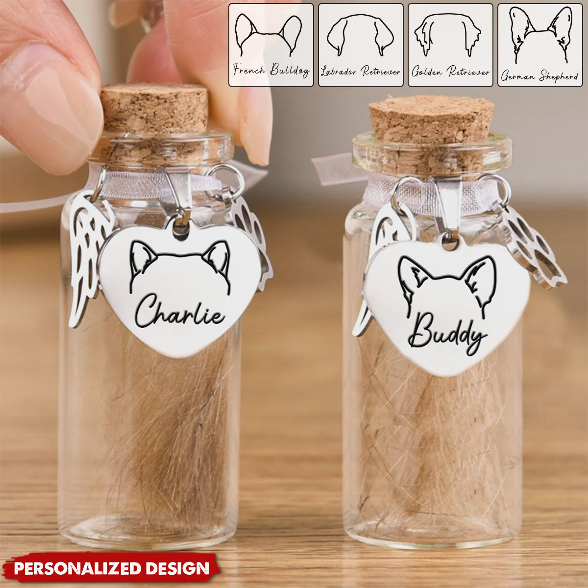 Gone But Not Forgotten-Memorial Personalized Pet Fur Keepsake Jar-Sympathy Gift For Pet Owners, Pet Lovers