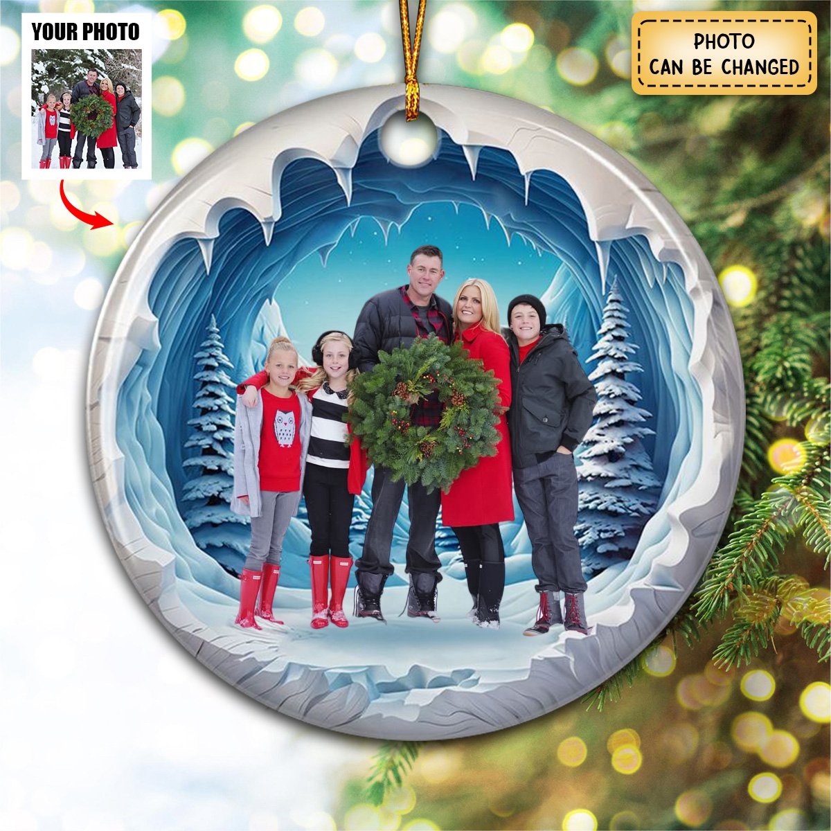 Family Photo Personalized Ceramic Ornament - 2024 New Release
