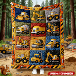 Construction Machines - Personalized Kid Blanket