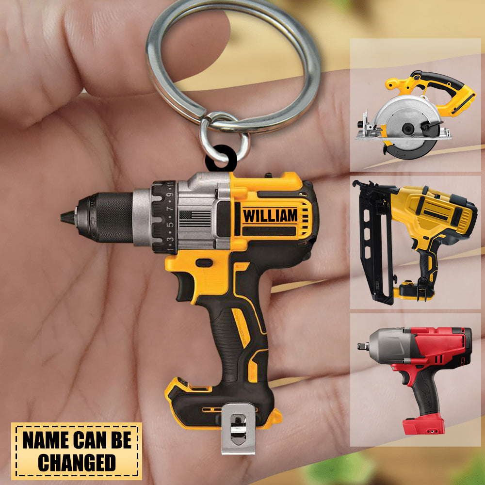 Personalized Power Tool Acrylic Keychain - yeetcat