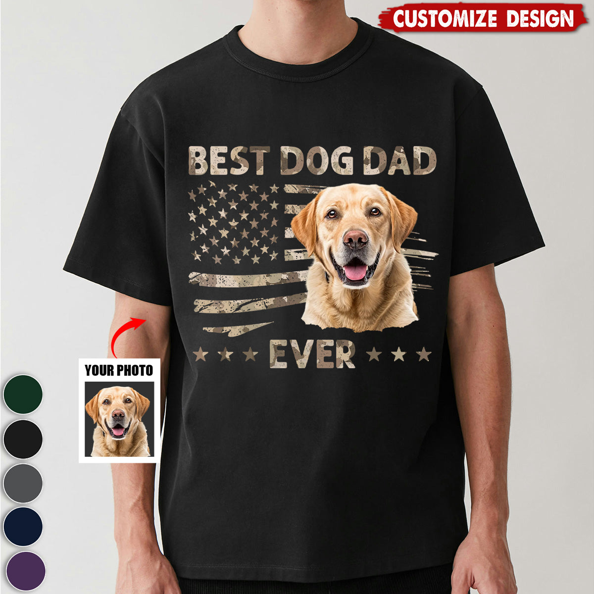 Custom Photo Ultimate Dog Dad - Pet Personalized Unisex T-shirt - Gift For Dog,Cat Lovers