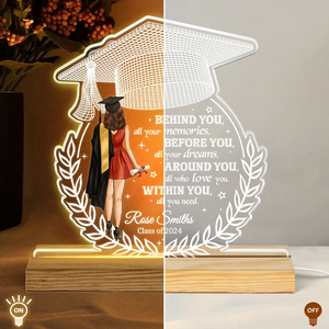 Behind You All Your Memories Graduation Gift Personalized Shape Warm LED Night Light