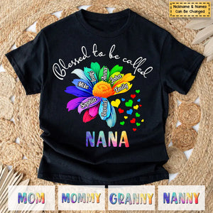 Blessed to be called Grandma - Personalized T Shirt