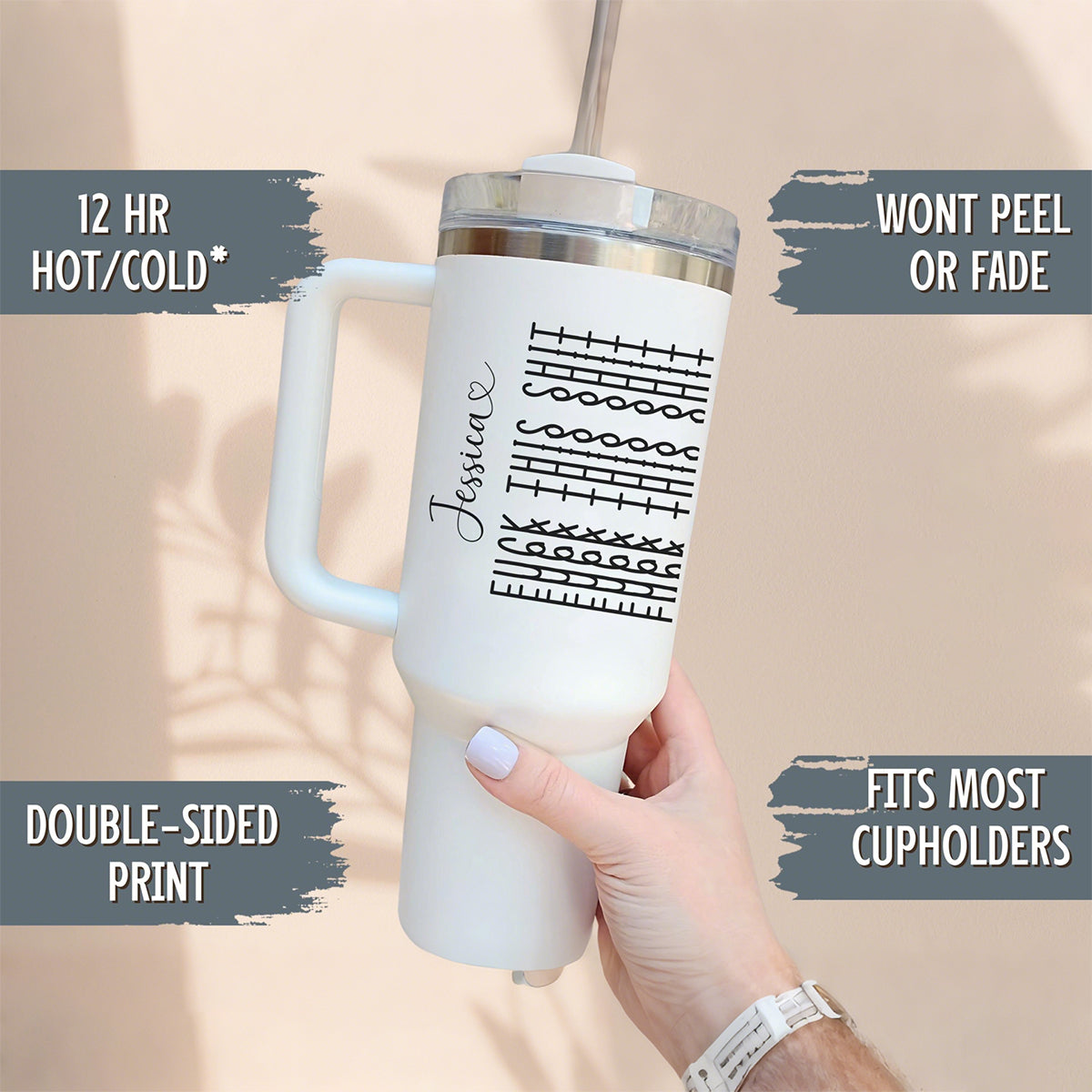 Let The Tumbler Do The Talking-Personalized Fk This Sh*t Tumbler-Gift For Best Friends, Sisters, Family Members, Coworkers