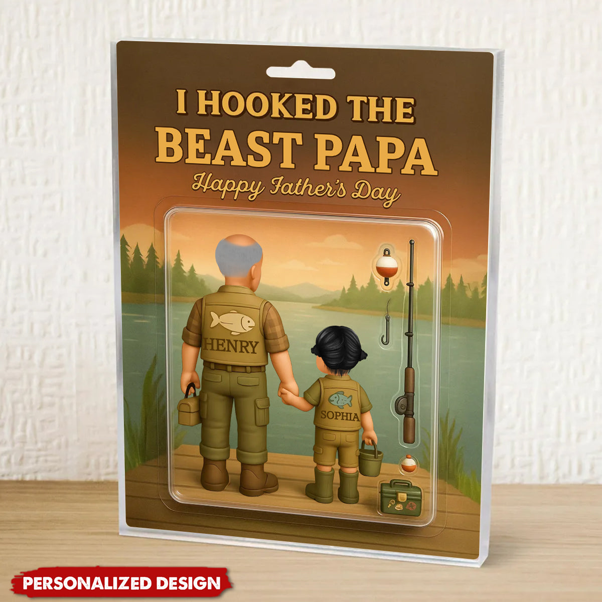 I Hooked the Best Dad Fishing-Personalized Acrylic Plaque-Father's Day Gift