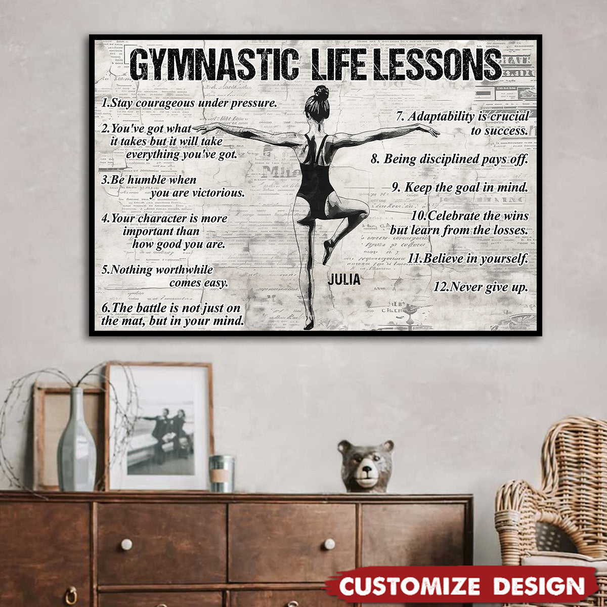 Gymnastic Life Lessons Girl Poster - Gift For Gymnastics Lovers