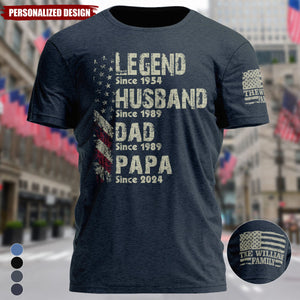 Personalized Legend Husband Dad Papa Since Father's Day Shirt