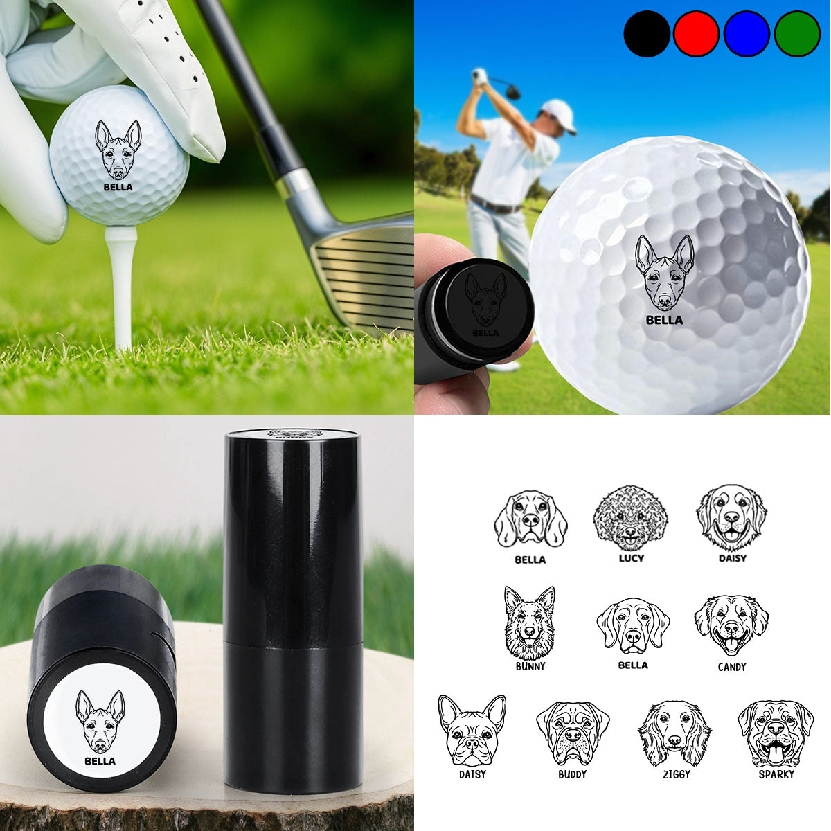 Dogs Make Me Happy-Personalized Golf Ball Stamp With Metal Storage Box