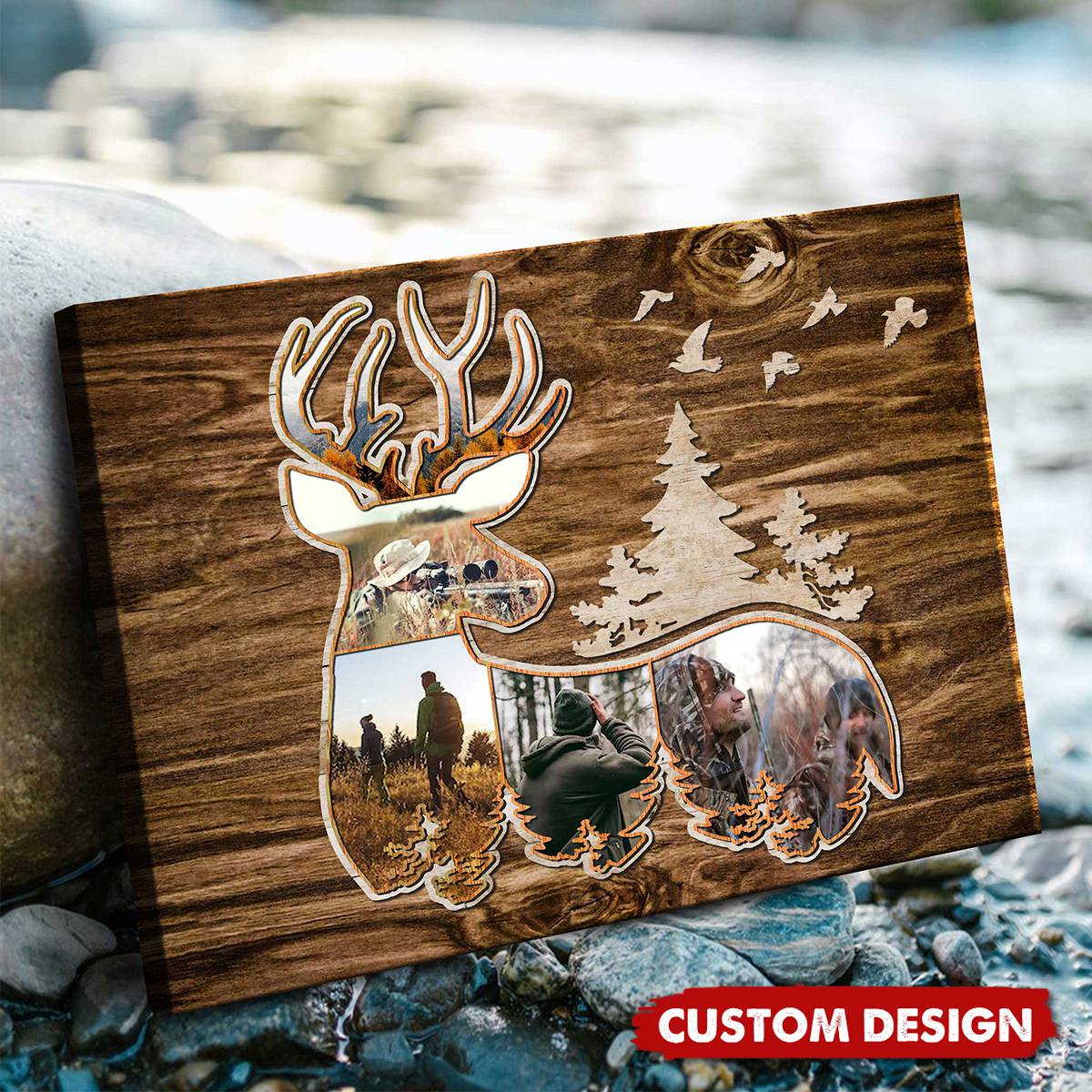 Personalized Deer Photo Collage Poster, Hunting Gifts For Deer Hunters