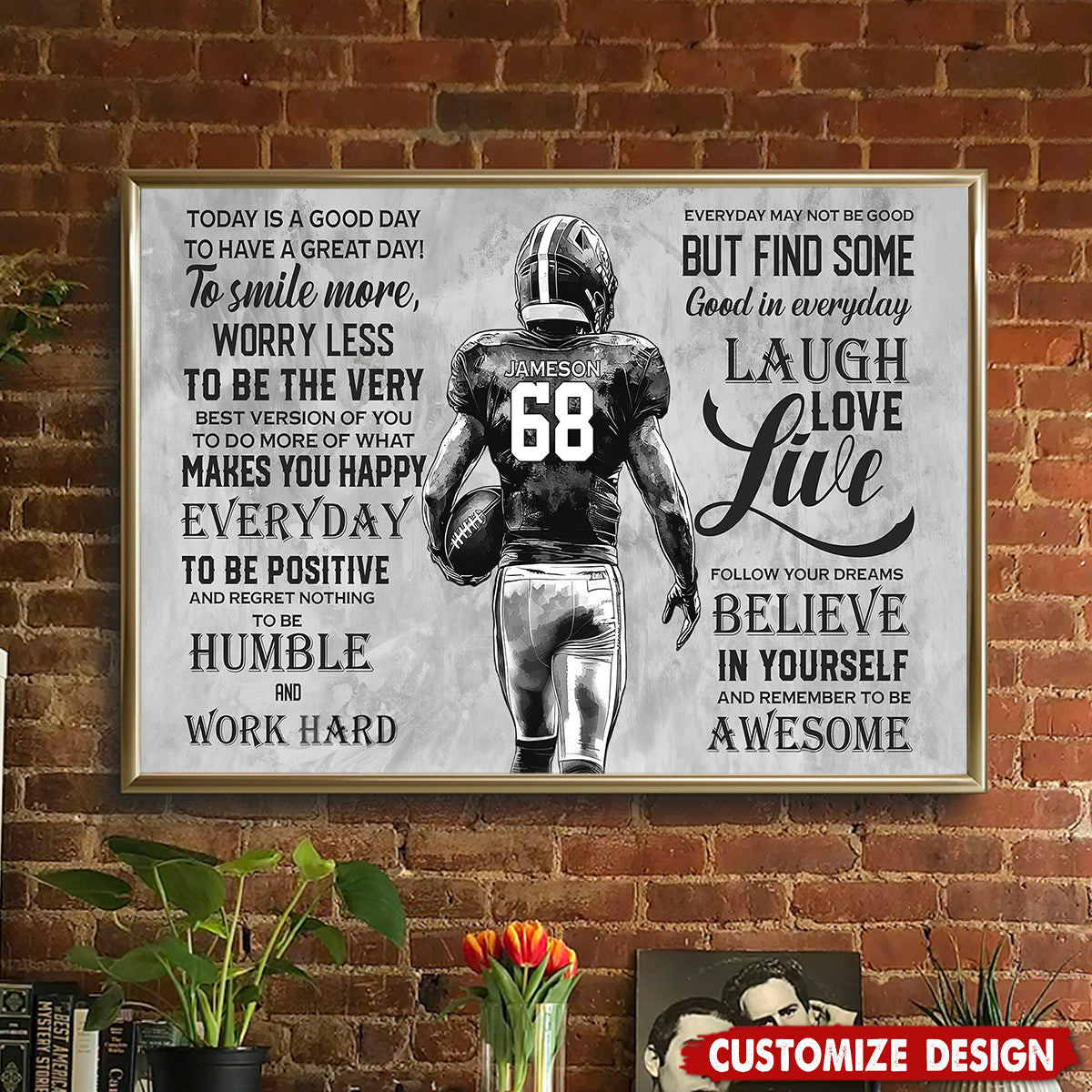 Today Is A Good Day-Motivational Personalized Football Boy-Gift For Football Lovers