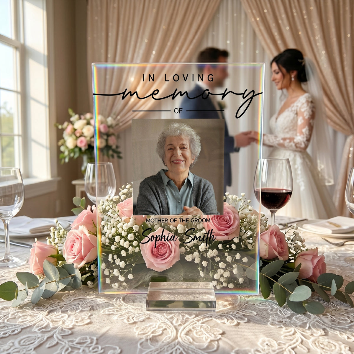 Custom Photo Reserved Memorial Wedding Decor - Personalized Acrylic Plaque