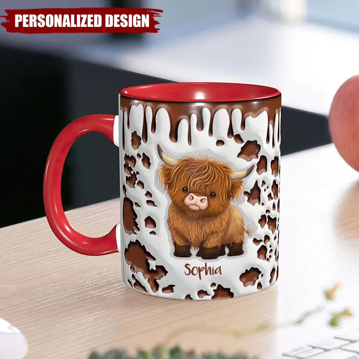 Personalized Cute Highland Cow Ceramic Mug-Gift for Highland Cow Lover