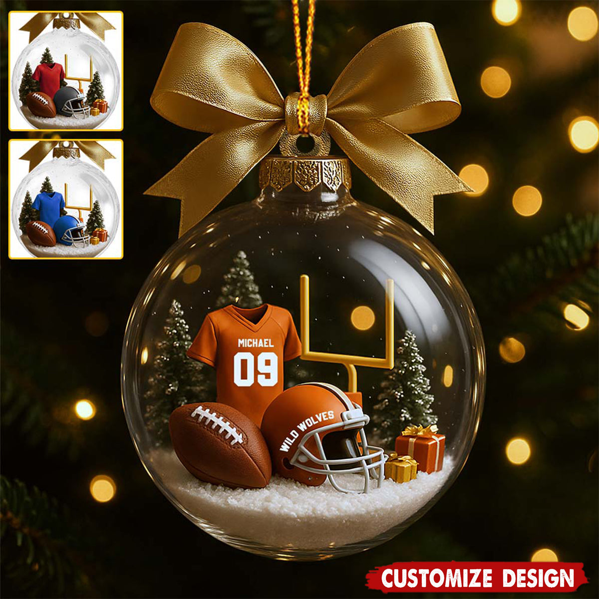 Football Season Is Coming - Personalized Football Transparent Ornament