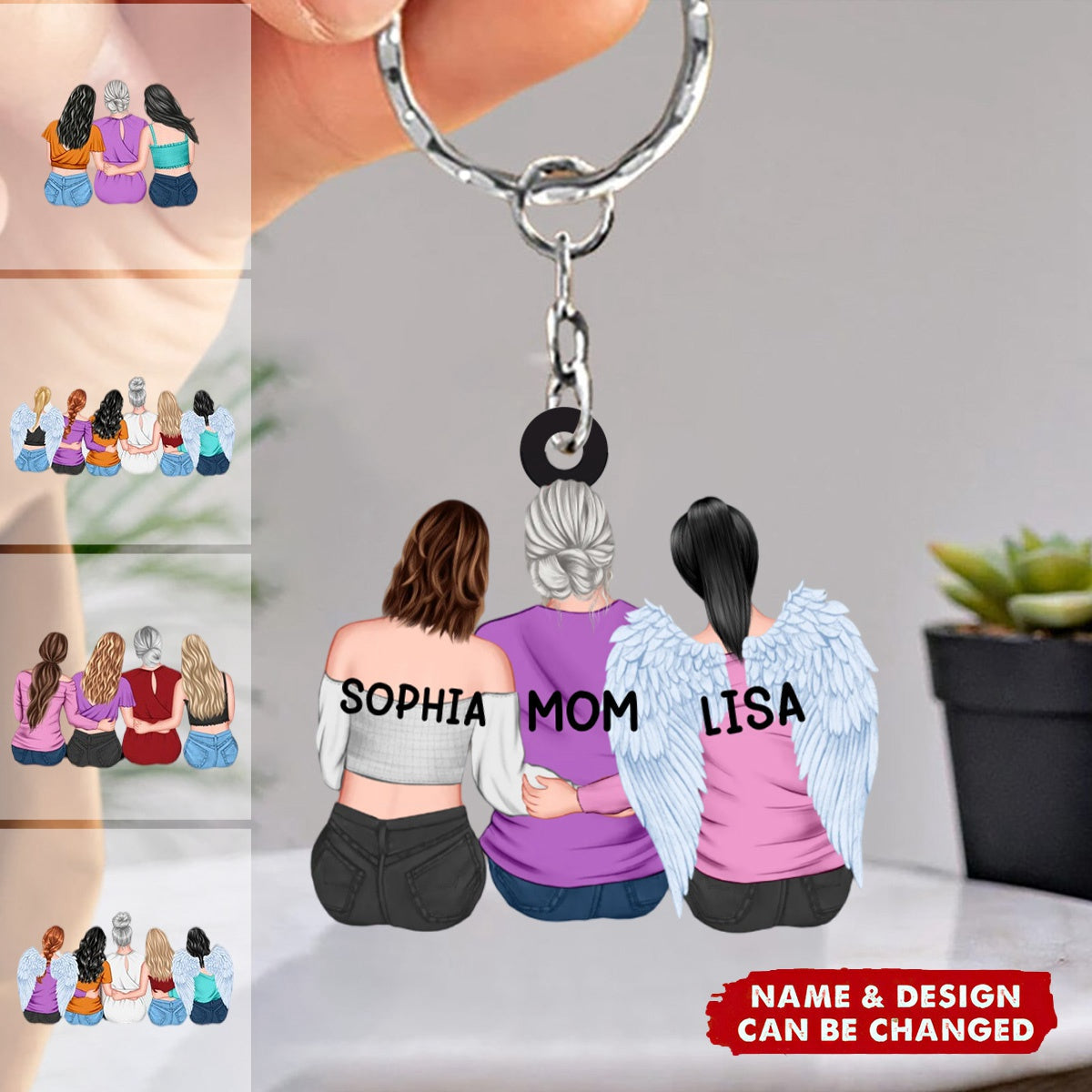 Personalized Mother & Daughter Keychain