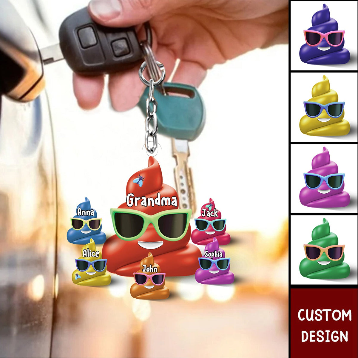 Grandma/Mama's Little Sh*ts - Personalized Acrylic Keychain - Gift For Mom, Grandma