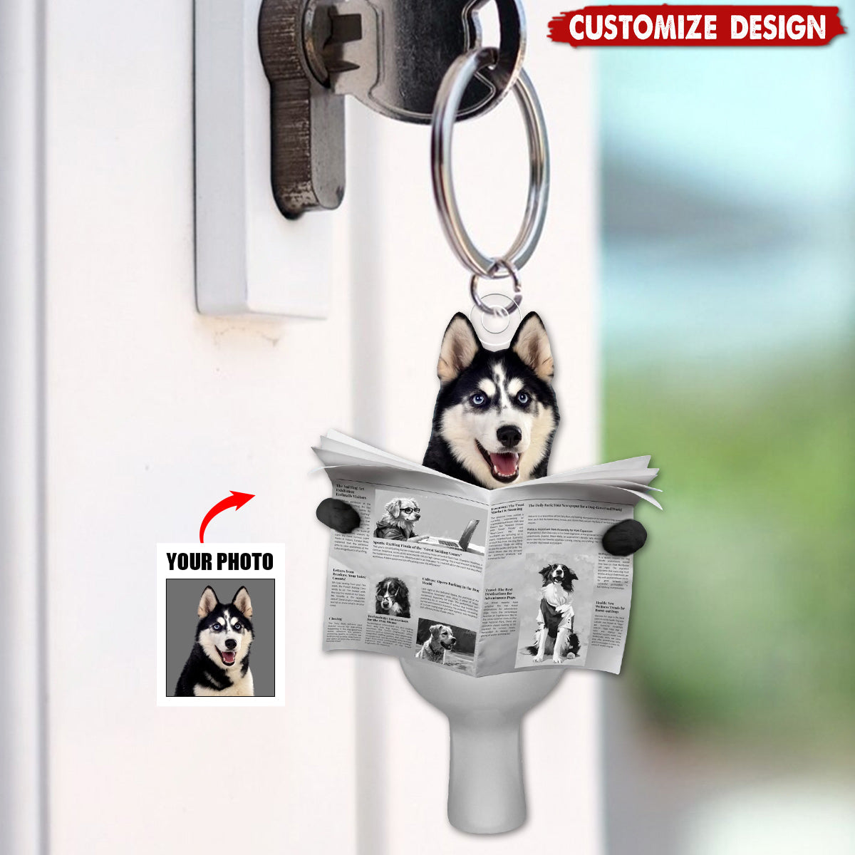 Important meeting - Personalized Dog Cat Photo Keychain