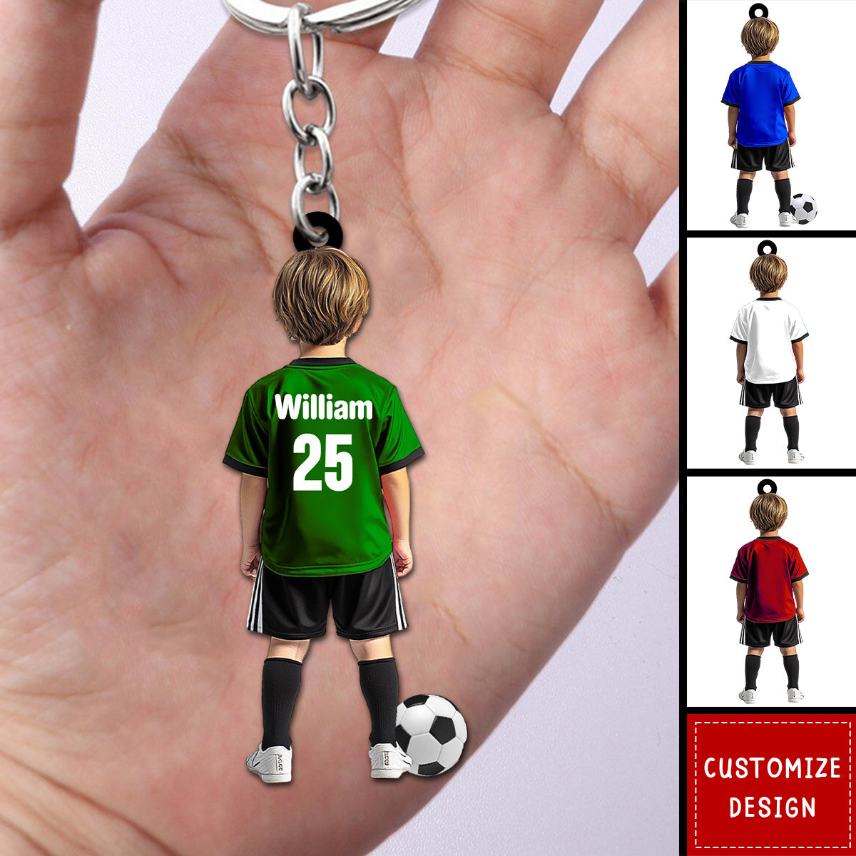 Personalized Kid Soccer Player Keychain-Gift For Soccer Young Lovers - 2025 New Release