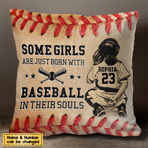 SOME BOYS ARE JUST BORN WITH BASEBALL PERSONALIZED PILLOWCASE