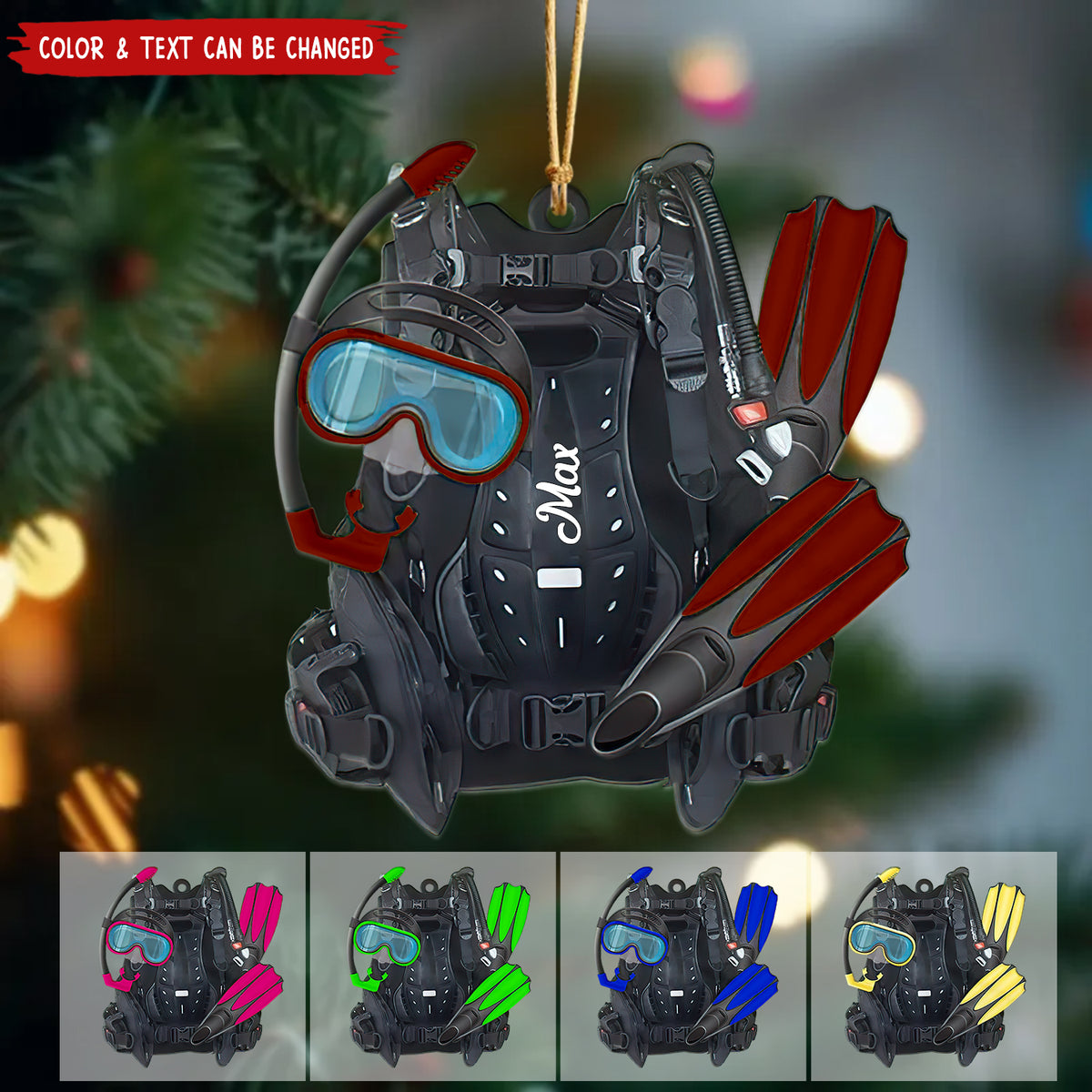 Personalized Scuba Diving Set Ornament - Gift For Diving Lovers, Divers