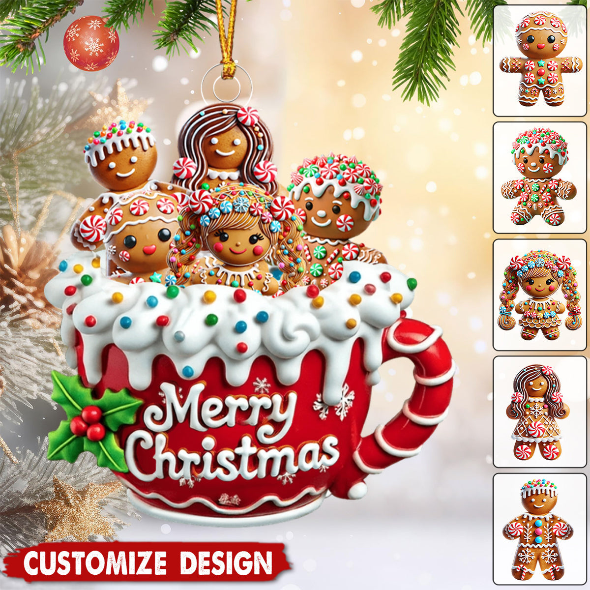 Merry Christmas - Personalized Family Ornament