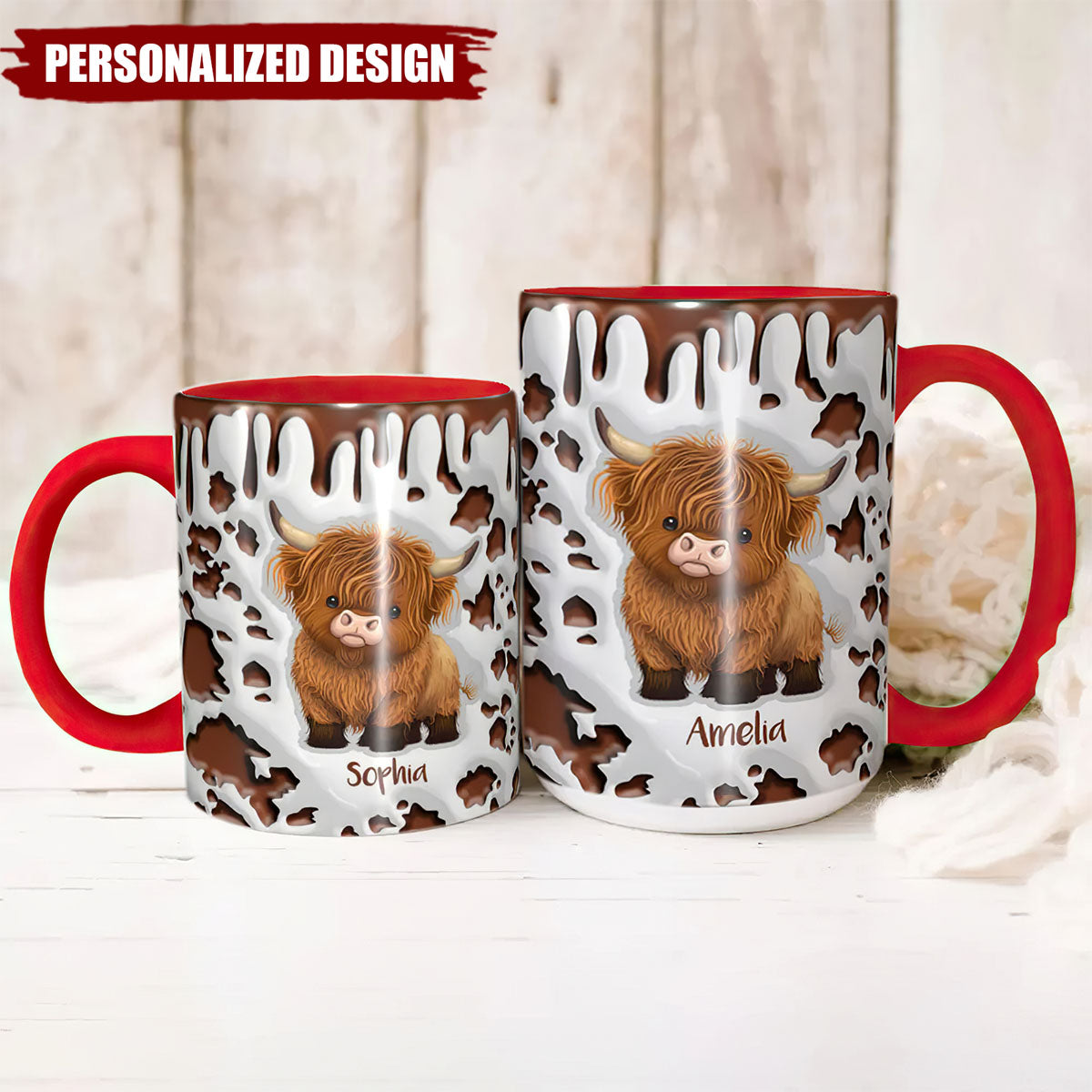 Personalized Cute Highland Cow Ceramic Mug-Gift for Highland Cow Lover