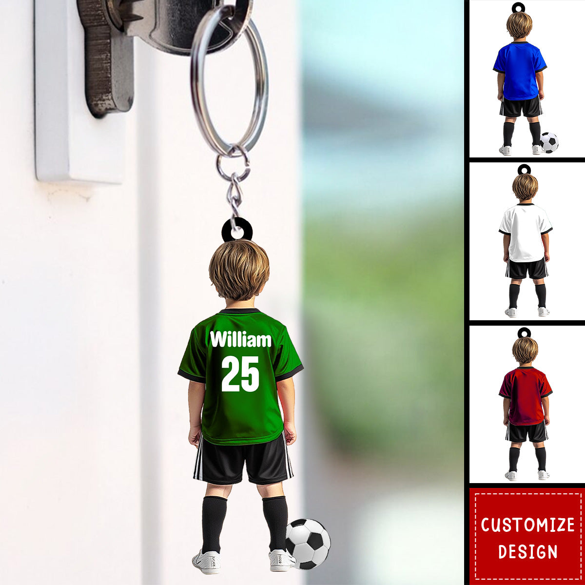 Personalized Kid Soccer Player Keychain-Gift For Soccer Young Lovers - 2025 New Release