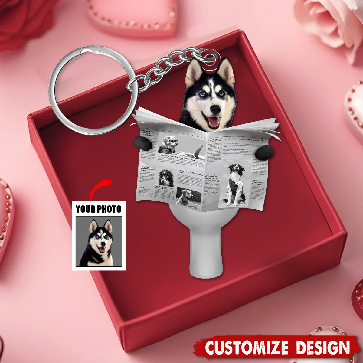 Important meeting - Personalized Dog Cat Photo Keychain