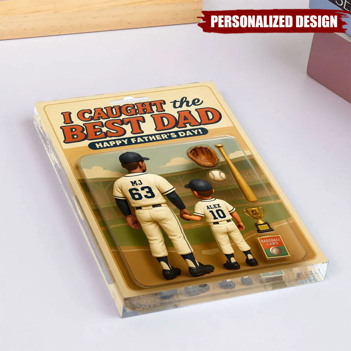 We Caught the Best Dad Baseball-Personalized Acrylic Plaque-Father's Day Gift