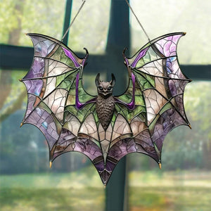 Bat Purple Acrylic Window Hanging, Indoor Decor, Bat lovers gift, Funny Bat window decor, Halloween Gift, Halloween decor, Garden Gift