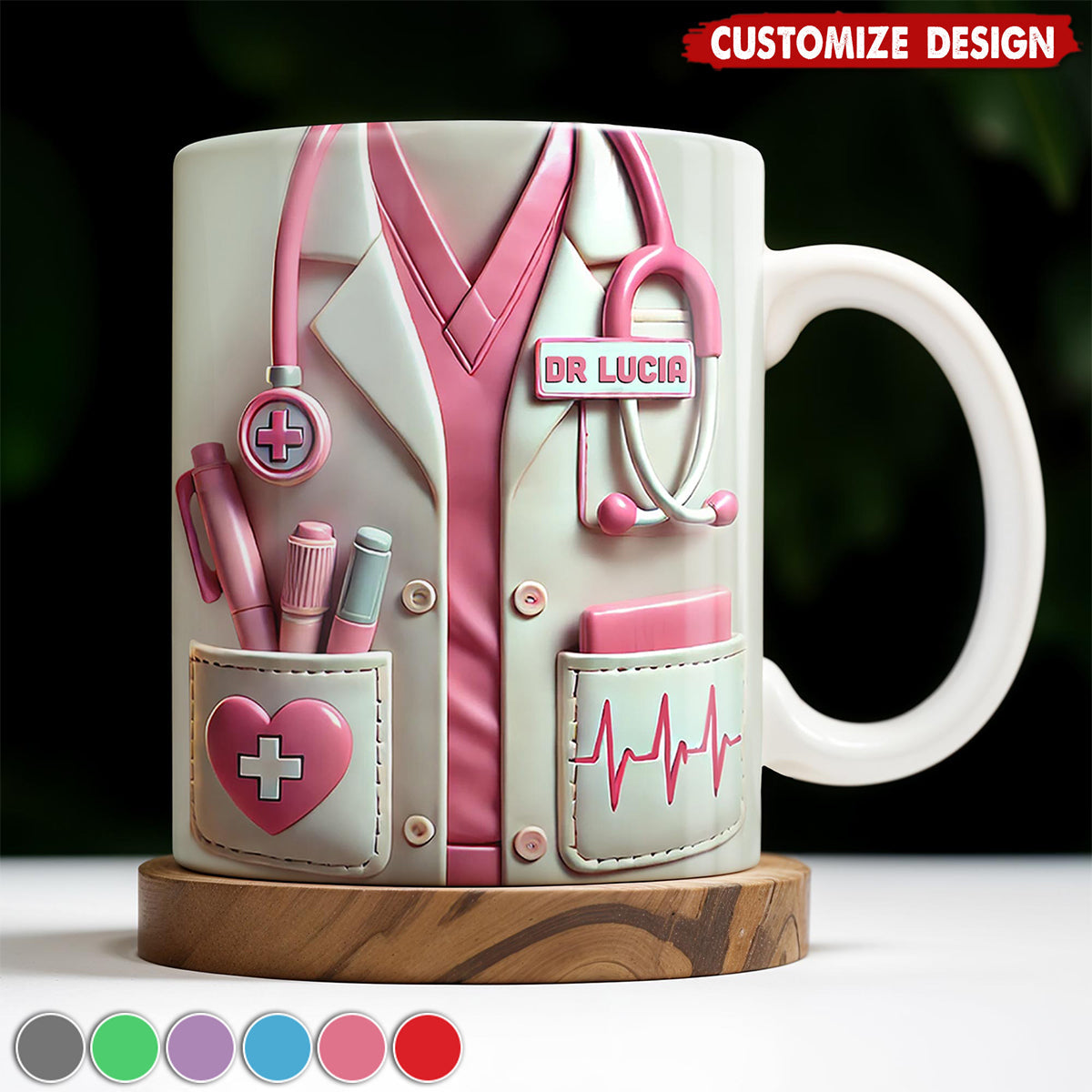 Medical Appreciation Design With Stethoscope - Personalized Coffee Mug - Gift For Medical Professionals