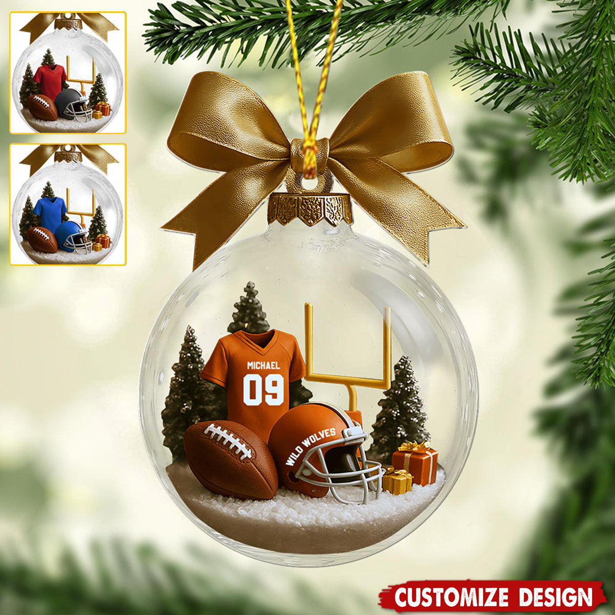 Football Season Is Coming - Personalized Football Transparent Ornament