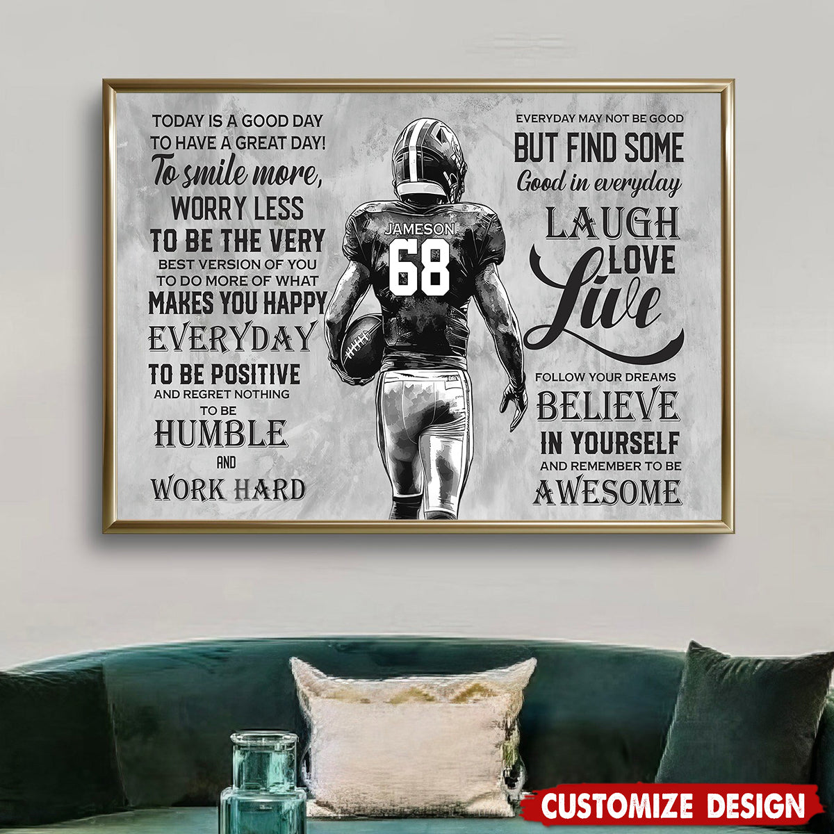 Today Is A Good Day-Motivational Personalized Football Boy-Gift For Football Lovers