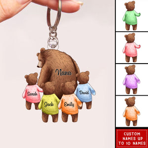 Happy Father‘s Day/Mother's Day To Amazing Daddy/Grandpa/ Mom/Grandma Bear Personalized Acrylic Keychain