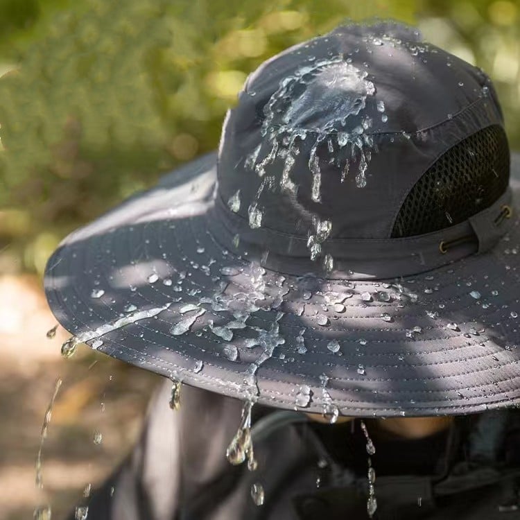 Wide Brim Solar Fan Outdoor Fishing Hat-Solar & USB Charging - Father's Day Gift