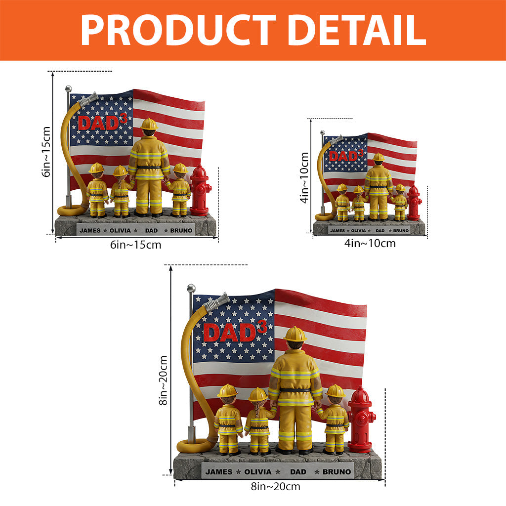 Firefighter Dad - Personalized Firefighter Shaped Acrylic Plaque