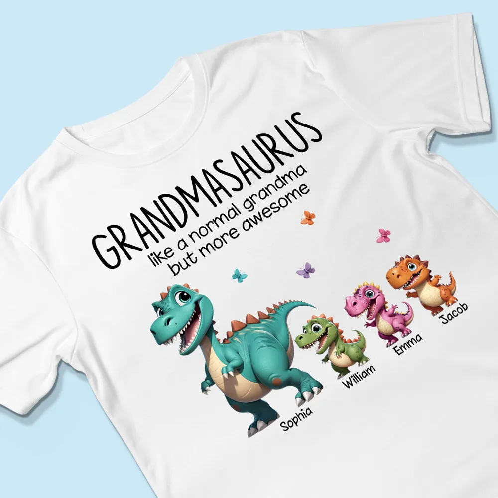 Grandmasaurus And Kids Dinosaurs Personalized Shirt - Gift For Mom,Grandma