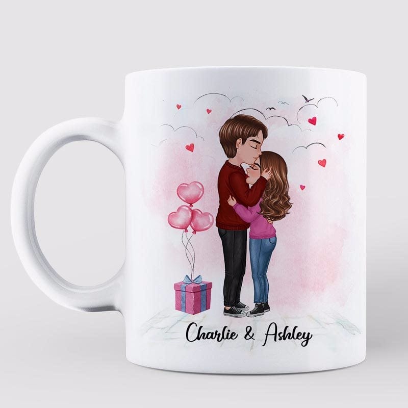 Doll Couple Kissing Gift For Him For Her Personalized Mug