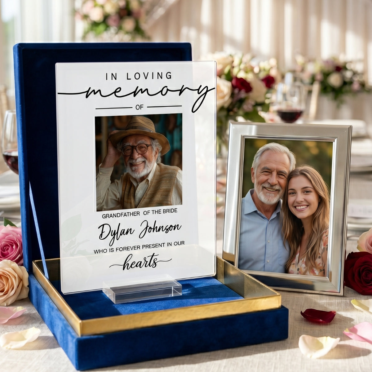 Custom Photo Reserved Memorial Wedding Decor - Personalized Acrylic Plaque