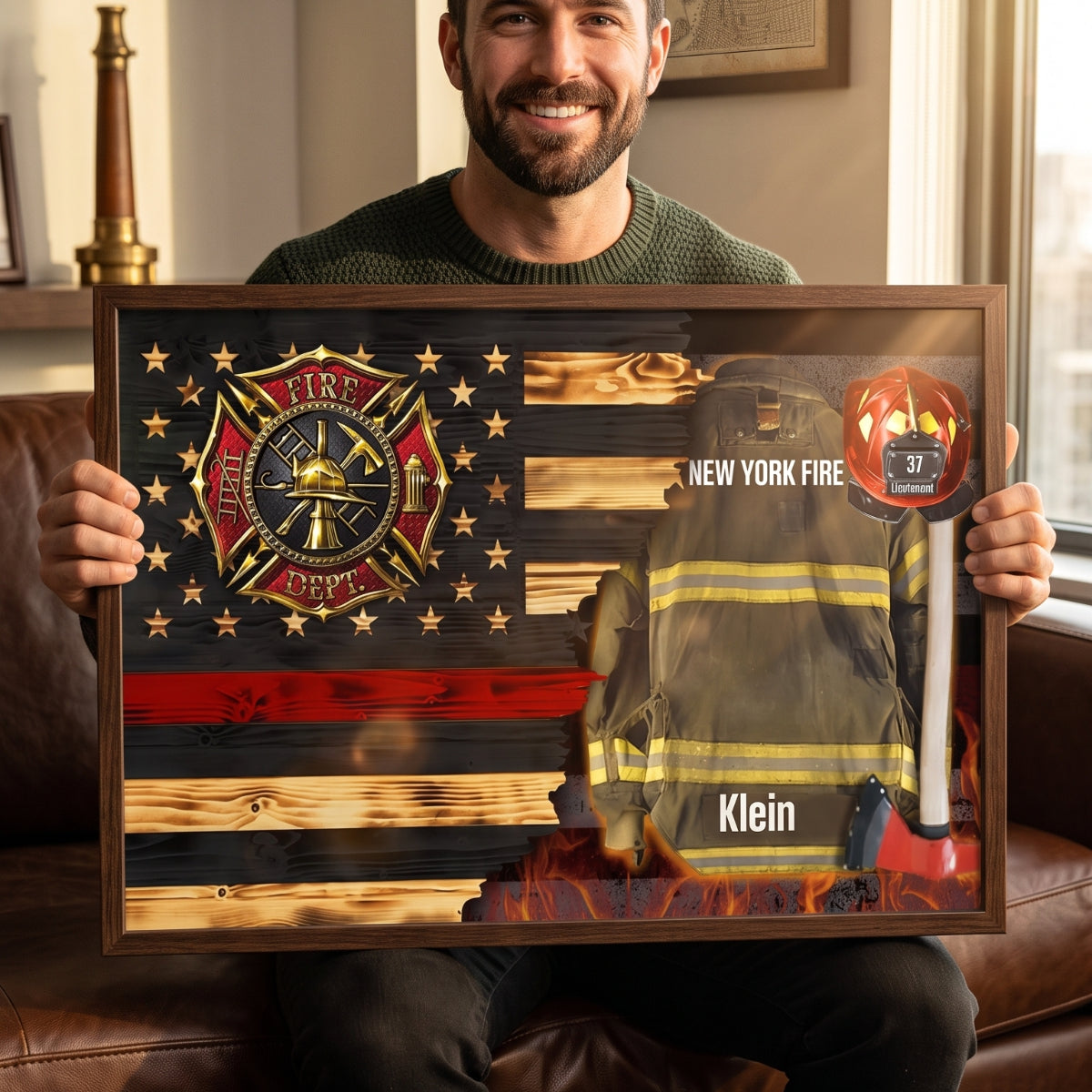 Personalized Firefighter Gear & Helmet Poster