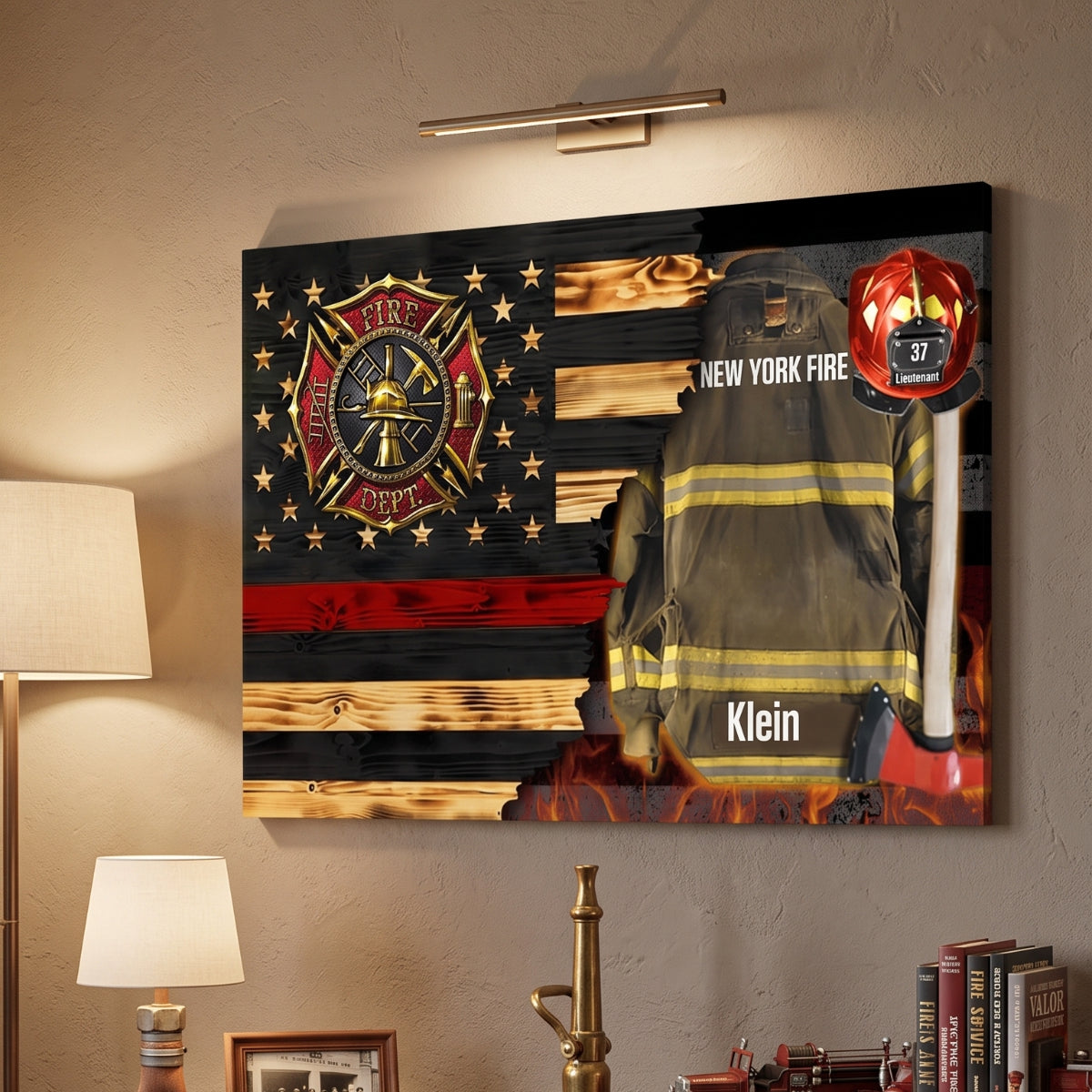 Personalized Firefighter Gear & Helmet Poster